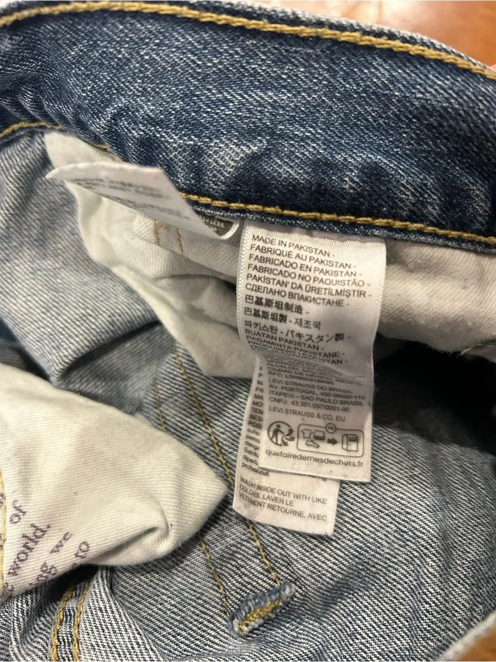 Men's Levi's 505 Regular Fit Jeans Blue Denim Size 33x32 Straight Leg Classic